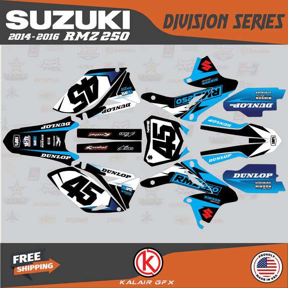 Kalair GFX Graphics Kit for Suzuki RMZ250 (2014-2016) Division Series