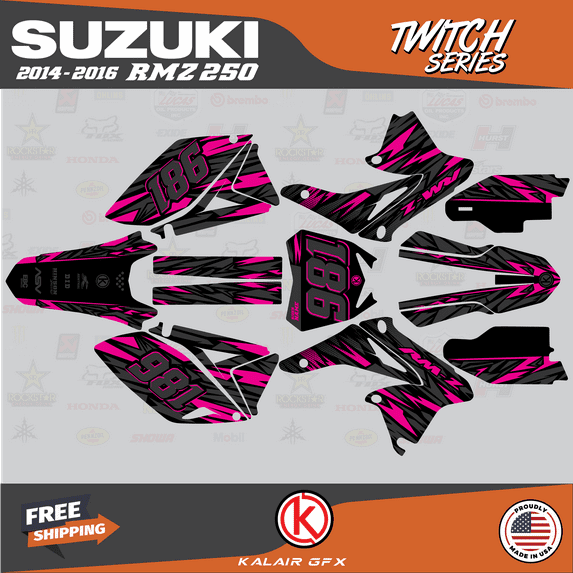 Kalair GFX Graphics Kit for Suzuki RMZ250 (2014-2016) Twitch Series