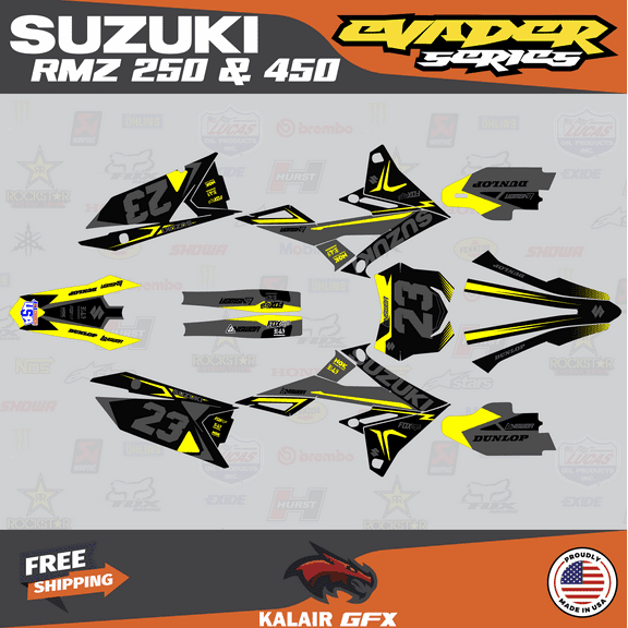 Kalair GFX Graphics Kit for Suzuki RMZ250 (2019-2023) Evader Series