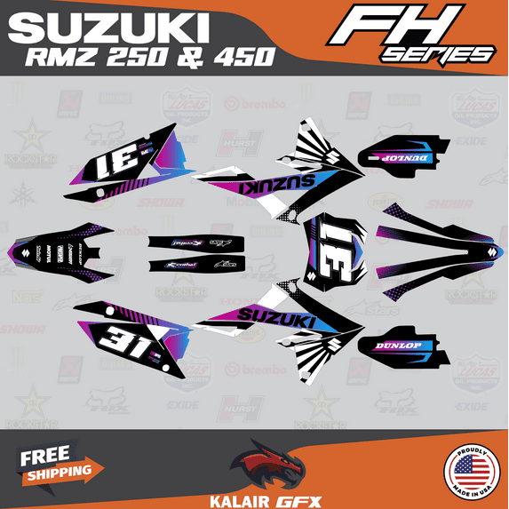 Kalair GFX Graphics Kit for Suzuki RMZ250 (2019-2023) Fh Series