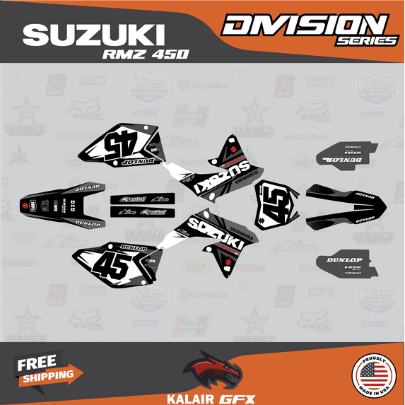 Kalair GFX Graphics Kit for Suzuki RMZ450 (2008-2017) Division Series