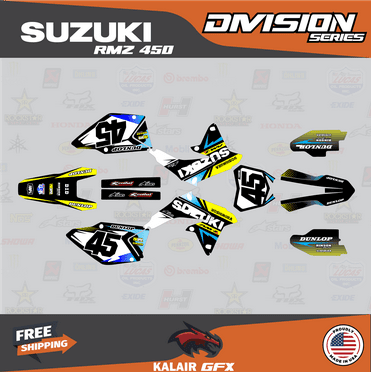 Kalair GFX Graphics Kit for Suzuki RMZ450 (2008-2017) Division Series