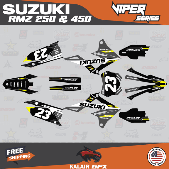 Kalair GFX Graphics Kit for Suzuki RMZ450 (2018-2023) Viper Series
