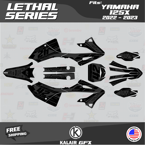Kalair GFX Graphics Kit for Yamaha 2-stroke Enduro YZ 125X (2023) Lethal Series