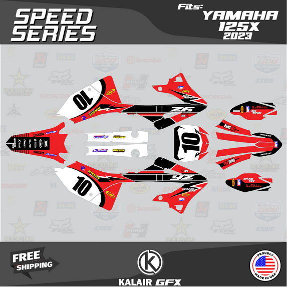 Kalair GFX Graphics Kit for Yamaha 2-stroke Enduro YZ 125X (2023) Speed Series