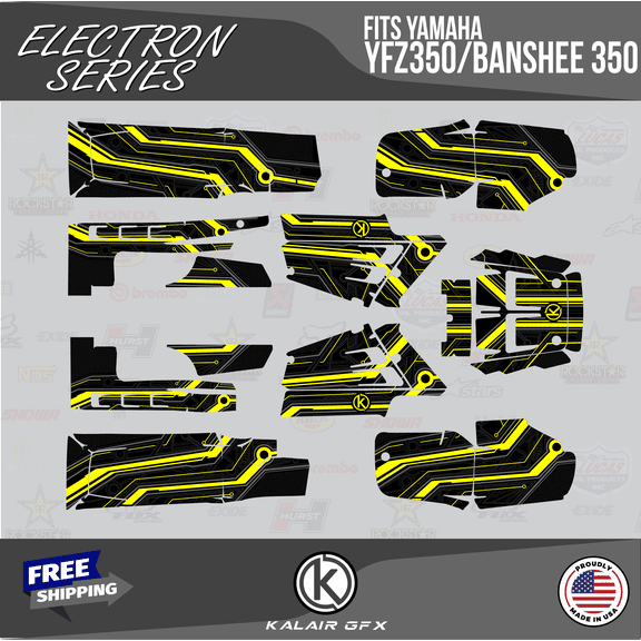 Kalair GFX Graphics Kit for Yamaha ATV BANSHEE 350 (2001-2012) Electron Series