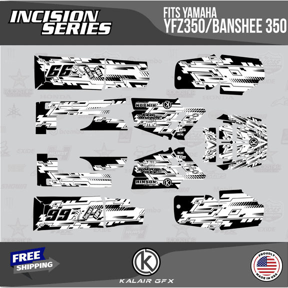 Kalair GFX Graphics Kit for Yamaha ATV BANSHEE 350 (2001-2012) Incision Series