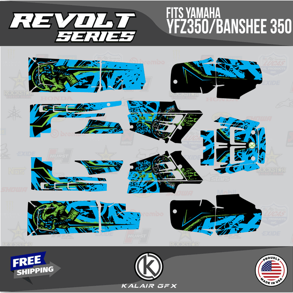 Kalair GFX Graphics Kit for Yamaha ATV BANSHEE 350 (2001-2012) Revolt Series