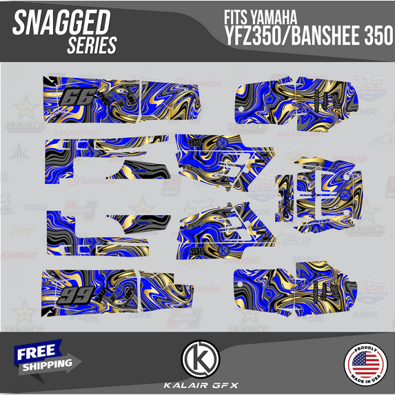 Kalair GFX Graphics Kit for Yamaha ATV BANSHEE 350 (2001-2012) Snagged Series