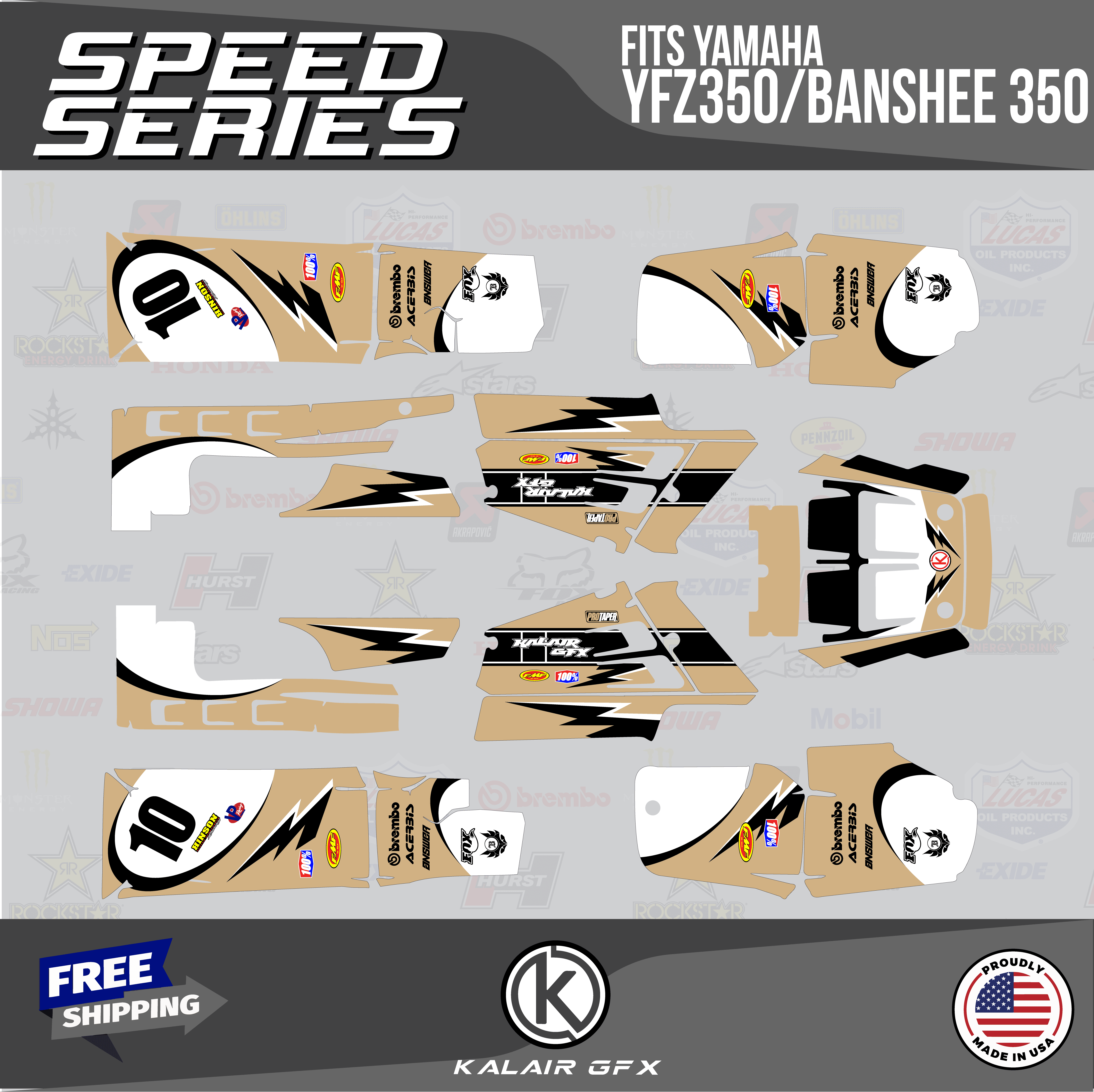 Kalair GFX Graphics Kit for Yamaha ATV BANSHEE 350 (2001-2012) Speed ...