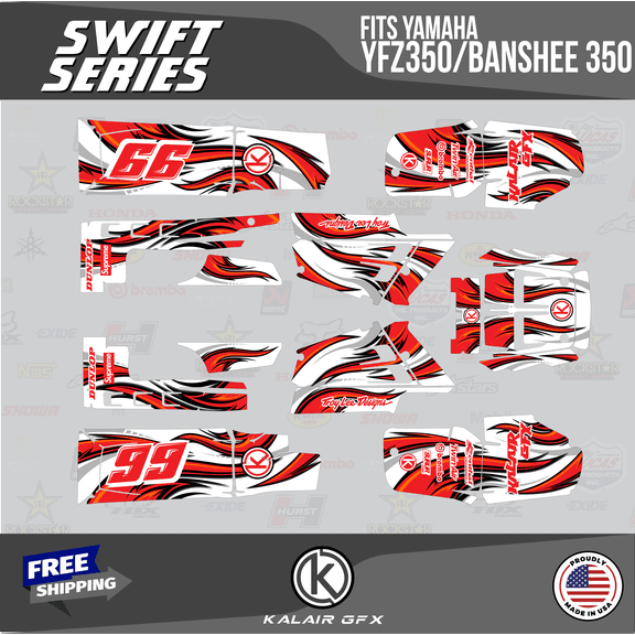 Kalair GFX Graphics Kit for Yamaha ATV BANSHEE 350 (2001-2012) Swift Series