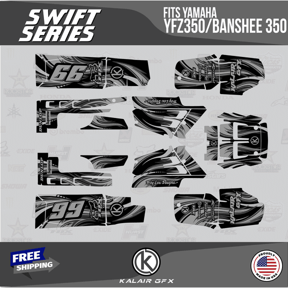 Kalair GFX Graphics Kit for Yamaha ATV BANSHEE 350 (2001-2012) Swift Series