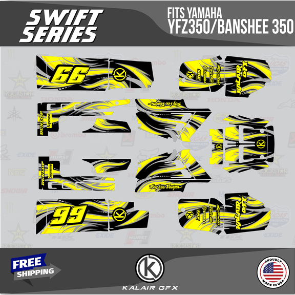 Kalair GFX Graphics Kit for Yamaha ATV BANSHEE 350 (2001-2012) Swift Series
