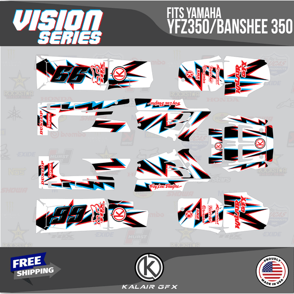Kalair GFX Graphics Kit for Yamaha ATV BANSHEE 350 (2001-2012) Vision Series