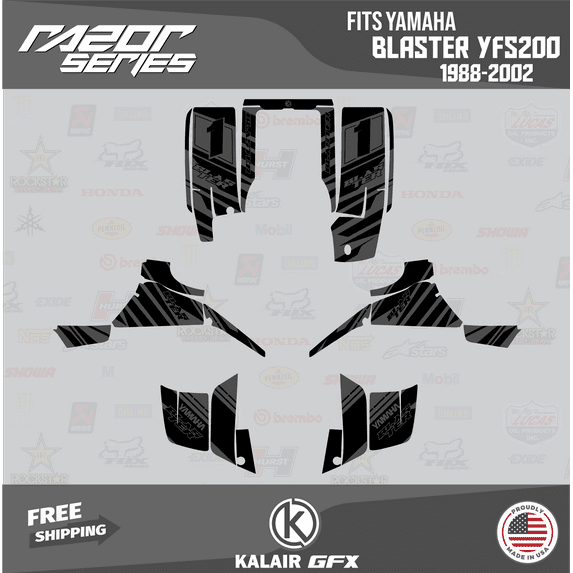 Kalair GFX Graphics Kit for Yamaha ATV BLASTER YFS 200 (1988-2002) Razor Series