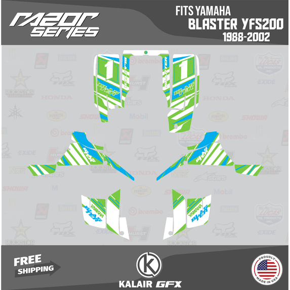 Kalair GFX Graphics Kit for Yamaha ATV BLASTER YFS 200 (1988-2002) Razor Series