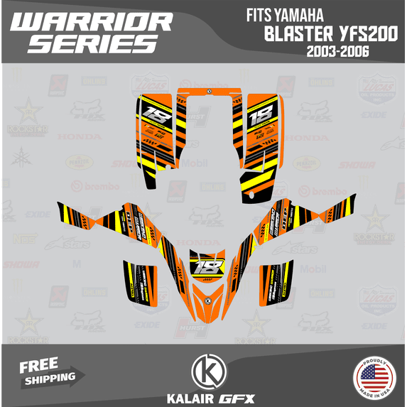 Kalair GFX Graphics Kit for Yamaha ATV BLASTER YFS 200 (2003-2006) Warrior Series