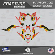 Kalair GFX Graphics Kit for Yamaha ATV RAPTOR 700 2013-2022 Fracture Series