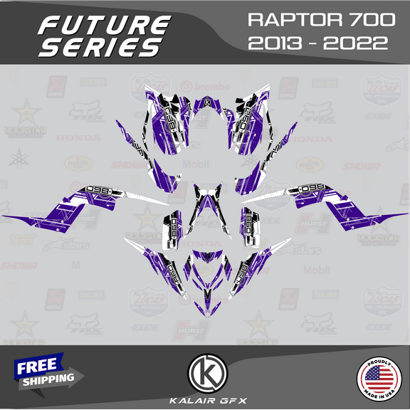 Kalair GFX Graphics Kit for Yamaha ATV RAPTOR 700 (2013-2022) Future Series