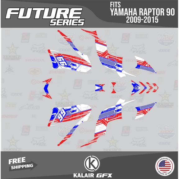 Kalair GFX Graphics Kit for Yamaha ATV RAPTOR 90 (2009-2015) Future Series