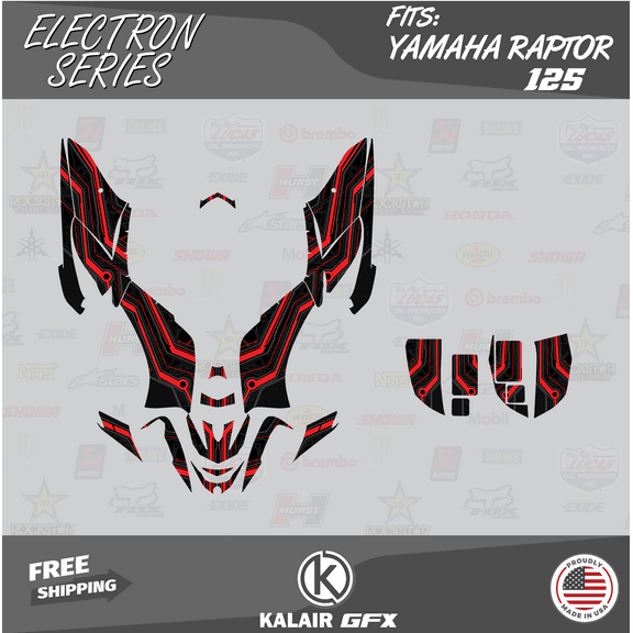 Kalair GFX Graphics Kit for Yamaha ATV Raptor 125 (All Years) Electron Series
