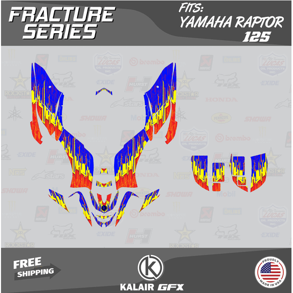Kalair GFX Graphics Kit for Yamaha ATV Raptor 125 (All Years) Fracture Series