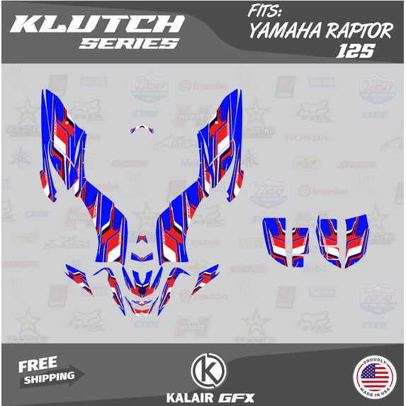 Kalair GFX Graphics Kit for Yamaha ATV Raptor 125 (All Years) Klutch Series