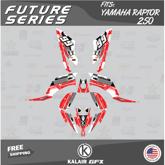 Kalair GFX Graphics Kit for Yamaha ATV Raptor 250 (All Years) Future Series