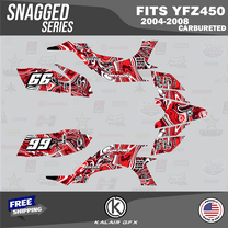 Kalair GFX Graphics Kit for Yamaha ATV YFZ 450 Carburator (2004-2008) Snagged Series
