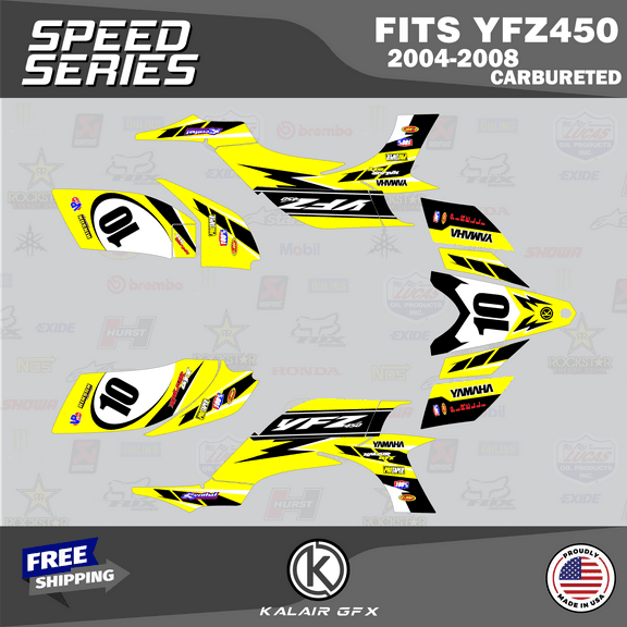 Kalair GFX Graphics Kit for Yamaha ATV YFZ 450 Carburator (2004-2008) Speed Series
