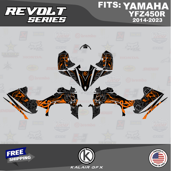 Kalair GFX Graphics Kit for Yamaha ATV YFZ 450R (2014-2023) Revolt Series