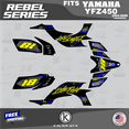 thumbnail image 1 of Kalair GFX Graphics Kit for Yamaha ATV YFZ450 CARBURATOR Rebel Series, 1 of 5
