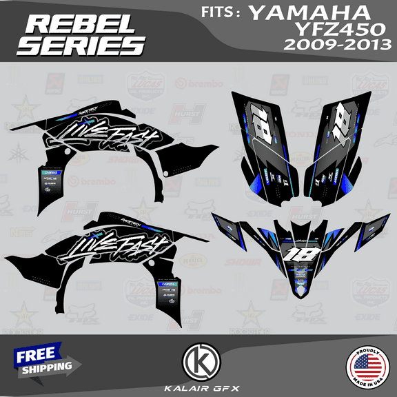 Kalair GFX Graphics Kit for Yamaha ATV YFZ450R Rebel Series