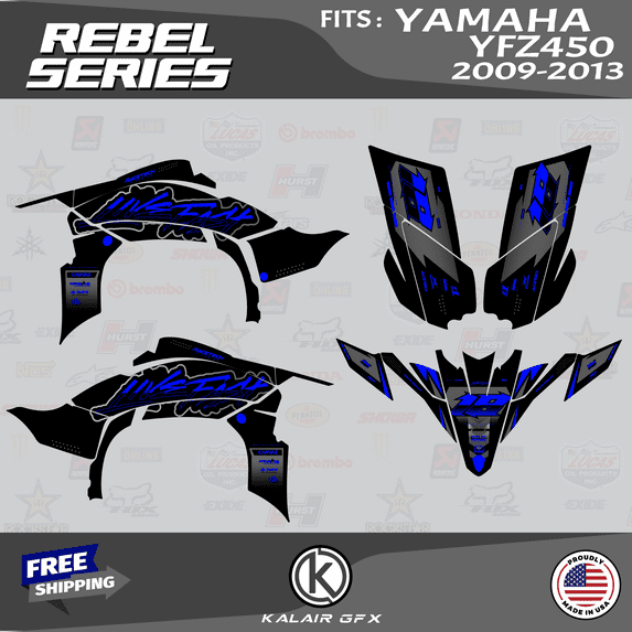 Kalair GFX Graphics Kit for Yamaha ATV YFZ450R Rebel Series
