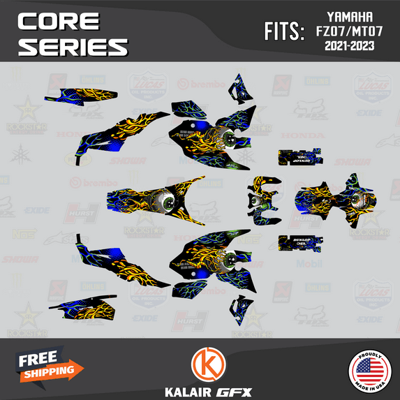 Kalair GFX Graphics Kit for Yamaha FZ-07 and MT-07 (2021-2023) Core Series