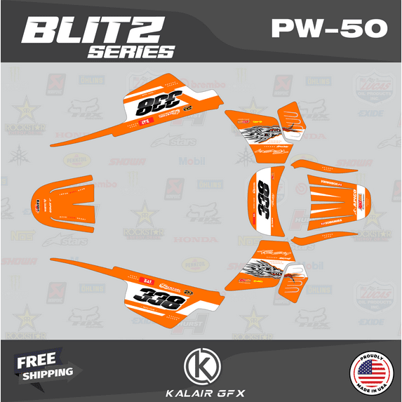 Kalair GFX Graphics Kit for Yamaha PW50 (All Years) Blitz Series
