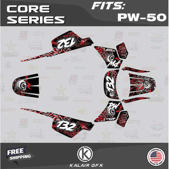 Kalair GFX Graphics Kit for Yamaha PW50 (All Years) Core Series