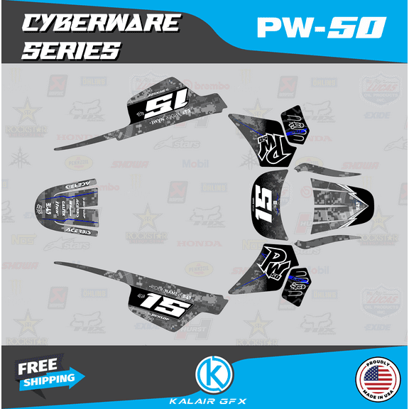 Kalair GFX Graphics Kit for Yamaha PW50 (All Years) Cyberware Series
