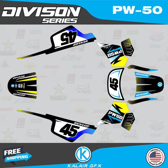 Kalair GFX Graphics Kit for Yamaha PW50 (All Years) Division Series