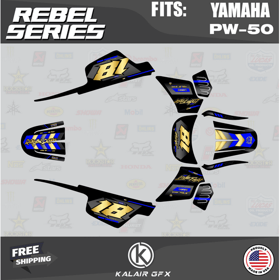 Kalair GFX Graphics Kit for Yamaha PW50 (All Years) Rebel Series
