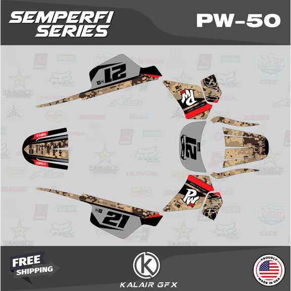 Kalair GFX Graphics Kit for Yamaha PW50 (All Years) Semperfi Series