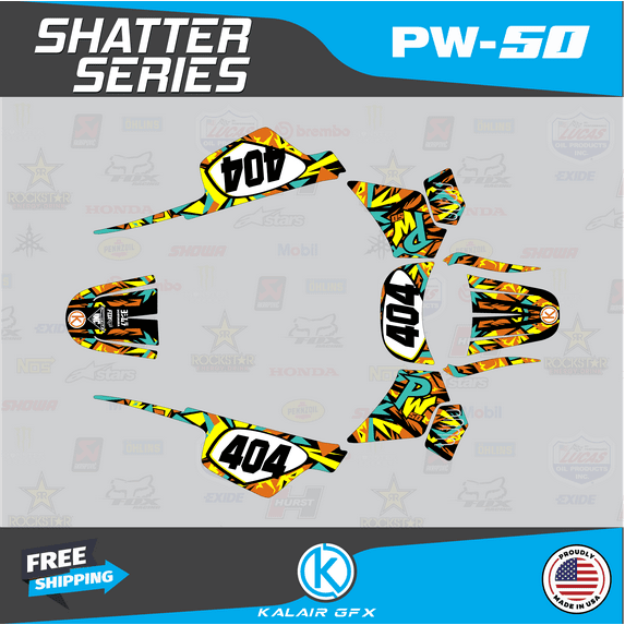 Kalair GFX Graphics Kit for Yamaha PW50 (All Years) Shatter Series