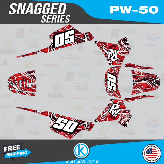 Kalair GFX Graphics Kit for Yamaha PW50 (All Years) Snagged Series