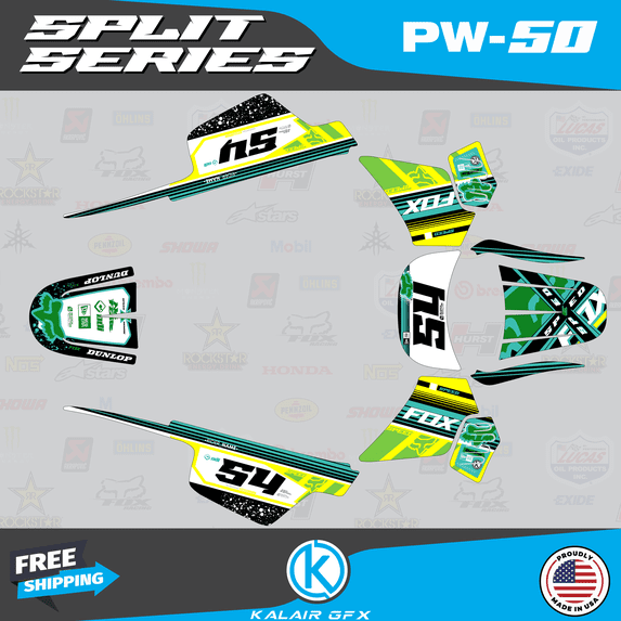 Kalair GFX Graphics Kit for Yamaha PW50 (All Years) Split Series