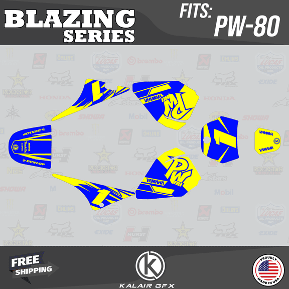 Kalair GFX Graphics Kit for Yamaha PW80 (1990-2008) Blazing Series