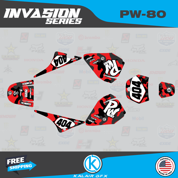 Kalair GFX Graphics Kit for Yamaha PW80 (1990-2008) Invasion Series