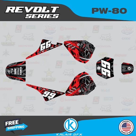 Kalair GFX Graphics Kit for Yamaha PW80 (1990-2008) Revolt Series