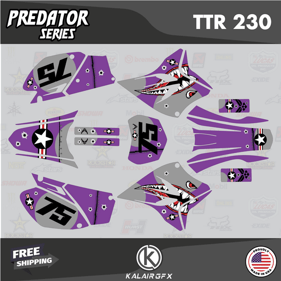Kalair GFX Graphics Kit for Yamaha TT-R230 (2005-2023) Predator Series