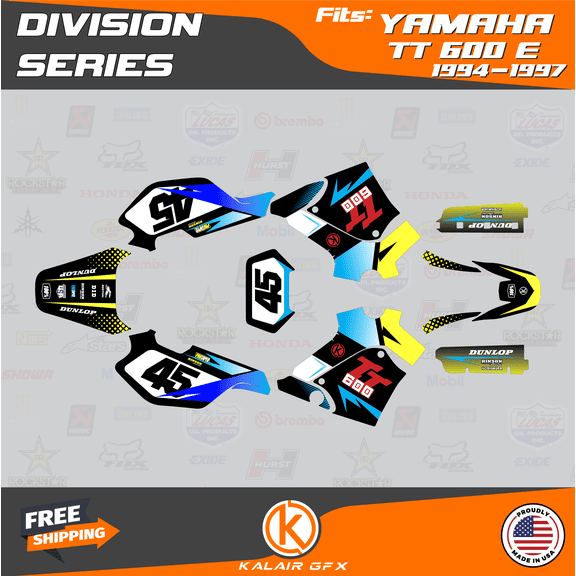 Kalair GFX Graphics Kit for Yamaha TT600E (1994-1997) Division Series