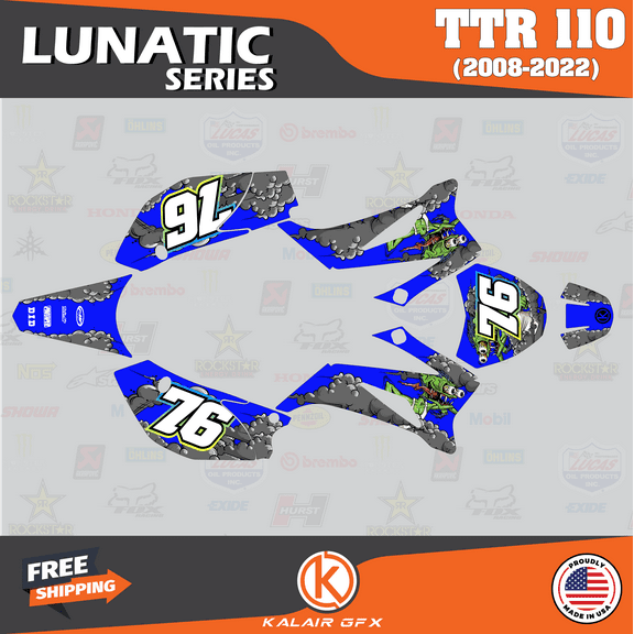 Kalair GFX Graphics Kit for Yamaha TTR110 (2008-2023) Lunatic Series